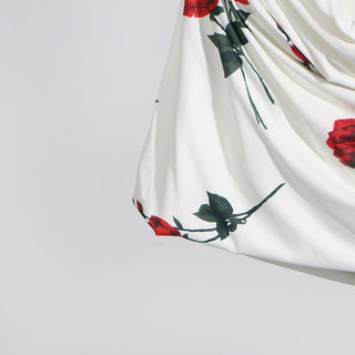 Strapless Bodycon Floral Print Draped Mini Dress