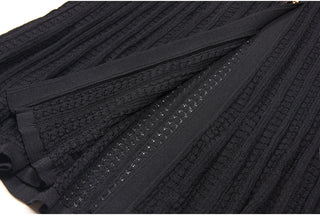 Knitted Button-Up Polo Collar Long Midi Dress – Short Sleeve