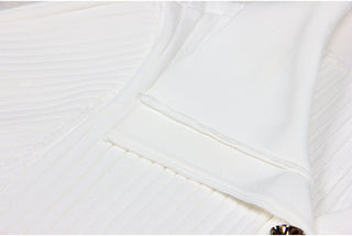 Knitted Button-Up Polo Collar Long Midi Dress – Short Sleeve