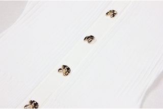 Knitted Button-Up Polo Collar Long Midi Dress – Short Sleeve