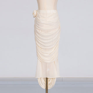 Sheer Floral Midi Skirt Set