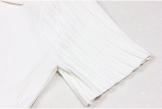 Classic Short Sleeve Polo Button-Up Knitted Mini Dress