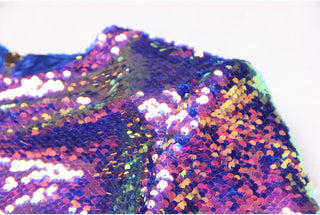 Long Sleeve Shiny Glow Sequin Mini Dress