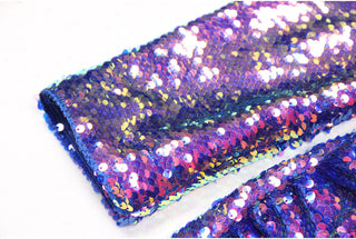 Long Sleeve Shiny Glow Sequin Mini Dress
