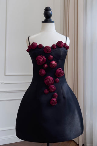 Burgundy Rose Elegance Mini Dress