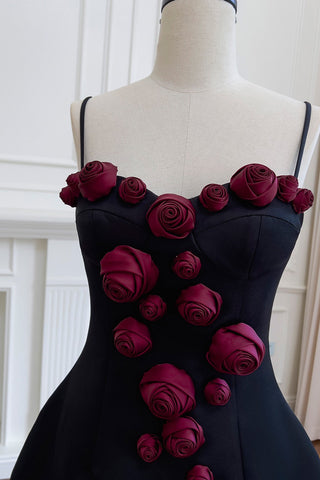 Burgundy Rose Elegance Mini Dress