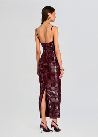 Crystal Bandage Long Dress – Spaghetti Straps, Body-Hugging Fit