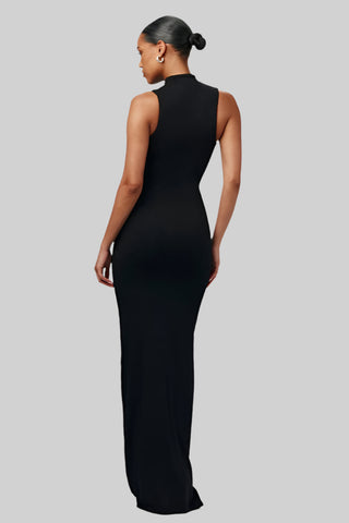 Sleeveless Bodycon Long Dress with Twist Front Detail