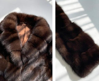 Luxury Dark Brown Faux Fur Coat - LONG (110 cm)