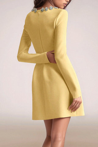 Diamond Elegance Long Sleeve Mini Dress