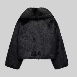 Luxe Black Faux Fur Short Jacket