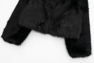 Luxe Black Faux Fur Short Jacket