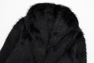 Luxe Black Faux Fur Short Jacket