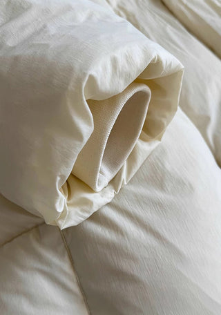 Premium Midi Puffer Jacket with Belt - White Duck Down Filled