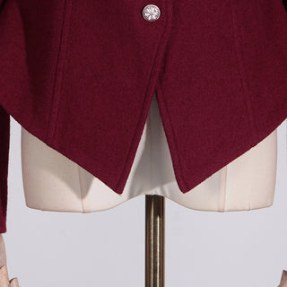 Elegant High-End Woven Long Sleeve Suit Jacket with Statement Buttons