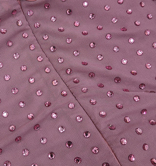 Glamorous Long Sleeve Mesh Studded Midi Dress with Cutout