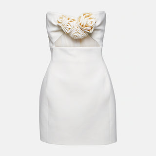 Aida Strapless Flower Mini Dress