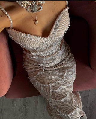 Mermaid Pearl Sleeveless Long Dress