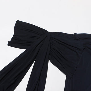 Elegant One-Off Shoulder Long Sleeve Top - Black