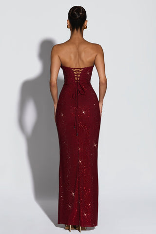 Sparkling Strapless Rhinestone Mermaid Evening Gown