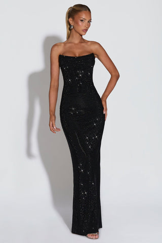 Sparkling Strapless Rhinestone Mermaid Evening Gown