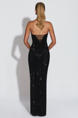 Sparkling Strapless Rhinestone Mermaid Evening Gown