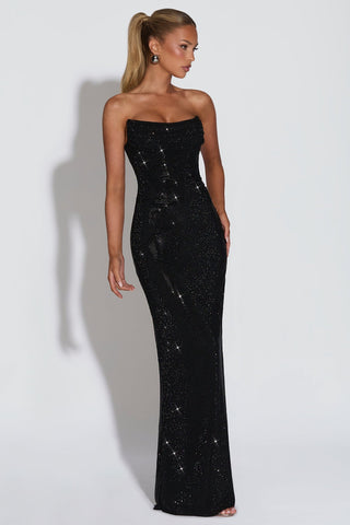 Sparkling Strapless Rhinestone Mermaid Evening Gown