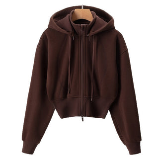 Two-Piece Sport Set with Cropped Zip Hoodie and High-Waisted Joggers