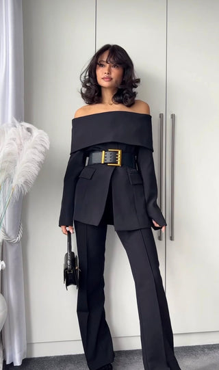 Elegant Off-Shoulder Blazer Jacket