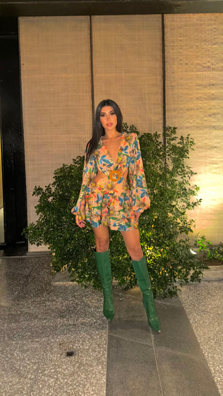 Callie Floral Long Sleeve Mini Dress