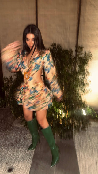 Callie Floral Long Sleeve Mini Dress