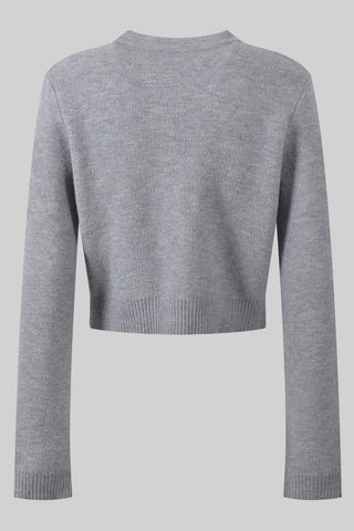 Soft Knit Button-Detail Cropped Cardigan