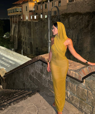 Hooded Cross Border Sleeveless Mesh Long Dress