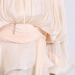 Flowy Sheer Blouse Dress with Layered Skirt & Shorts