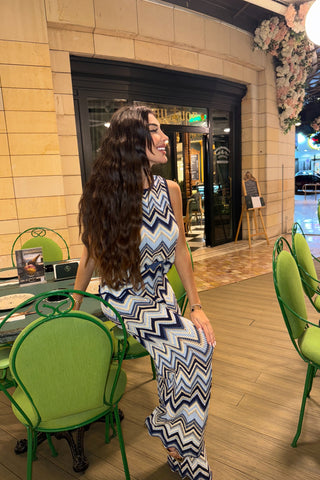 Chevron knit Wide Pants & Sleeveless Top Set