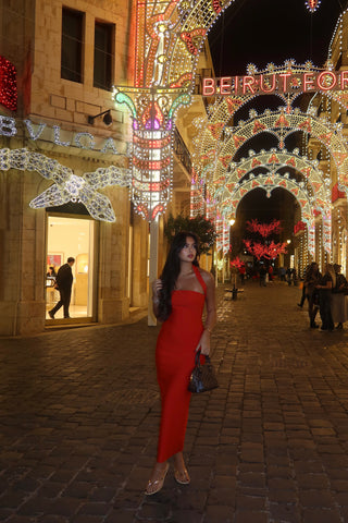 Sleek Bandage Back Slit Long Dress