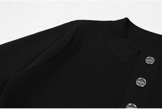 Pleated Hem Button-Down Knit Mini Dress – Short Sleeve