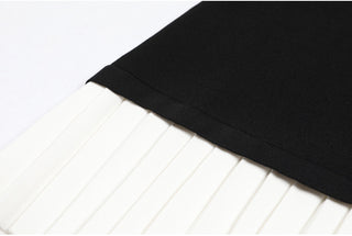 Pleated Hem Button-Down Knit Mini Dress – Short Sleeve