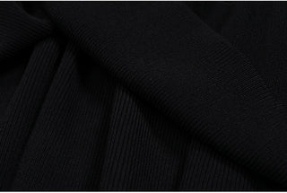 Sleeveless Knit Stud Metal Midi Dress with Ruffled Hem