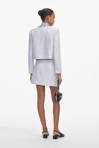 Textured Tweed Mini Skirt with Belt – A-Line Fit