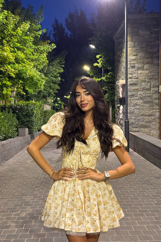 Sunlit Floral Suspender Mini Dress