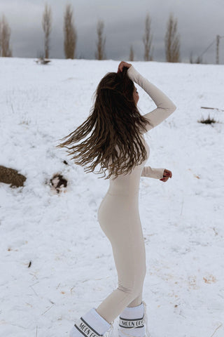 Long Sleeve Zip-Front Sport Jumpsuit – Slim Fit One-Piece Activewear