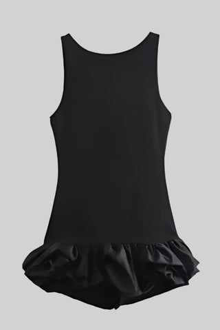 Ruffled Hem Sleeveless Romper Dress