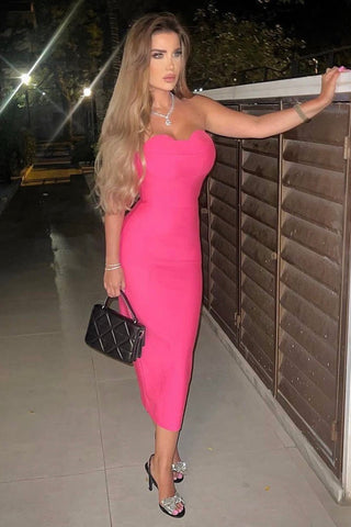 Adriana Strapless Bandage Midi Dress