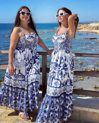 April Sleeveless Floral Long Dress