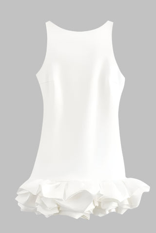 Ruffled Hem Sleeveless Romper Dress