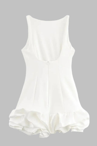 Ruffled Hem Sleeveless Romper Dress