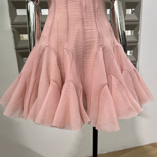 Off-Shoulder Mini Dress with Ruffle Trim and Flared Skirt