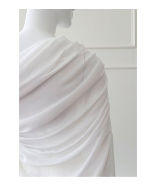 Elegant Long-Sleeve Oblique Shoulder Sheer Top and Skort Set