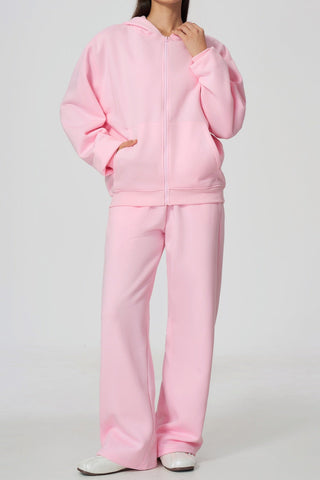 Relaxed Zip-Up Hoodie & Wide-Leg Sweatpants Set